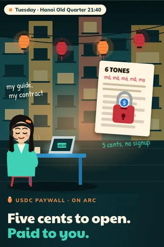 USDC Paywall, first screen of the live demo