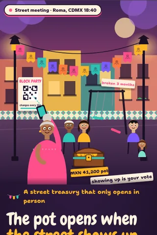 Block Party, first screen of the live demo