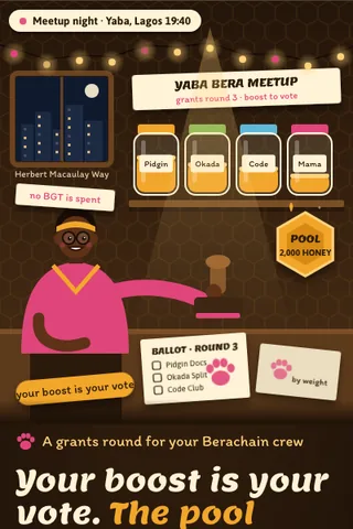 Boost Grants, first screen of the live demo