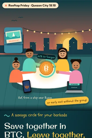 BTC Circle, first screen of the live demo