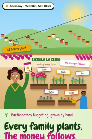 Budget Garden, first screen of the live demo