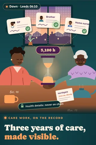 Care Hours, first screen of the live demo