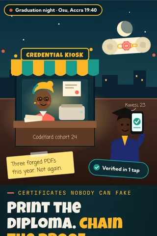 Credential Kiosk, first screen of the live demo