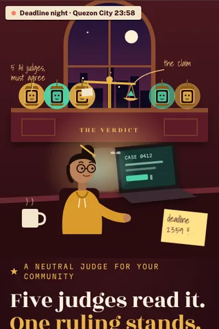 The Verdict, first screen of the live demo