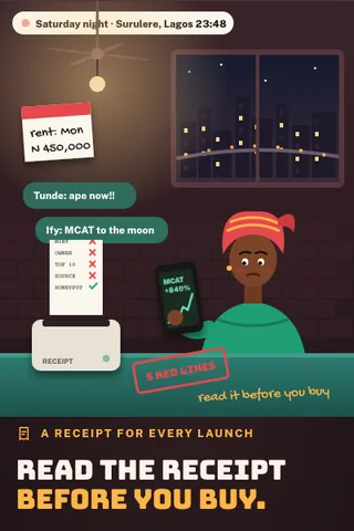 Launch Receipt, first screen of the live demo