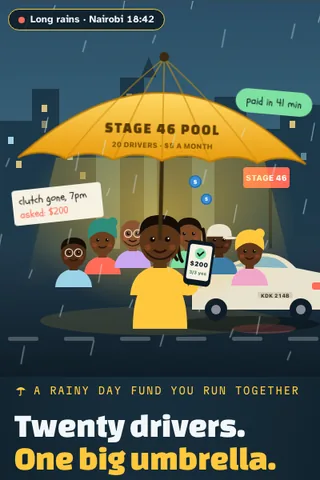 Mutual Umbrella, first screen of the live demo