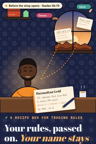 Strategy Heirloom, first screen of the live demo