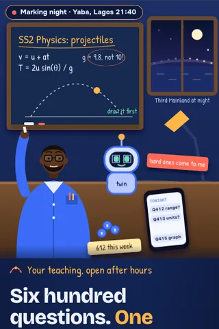 Tutor Twin, first screen of the live demo