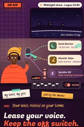 Voice Lease, first screen of the live demo